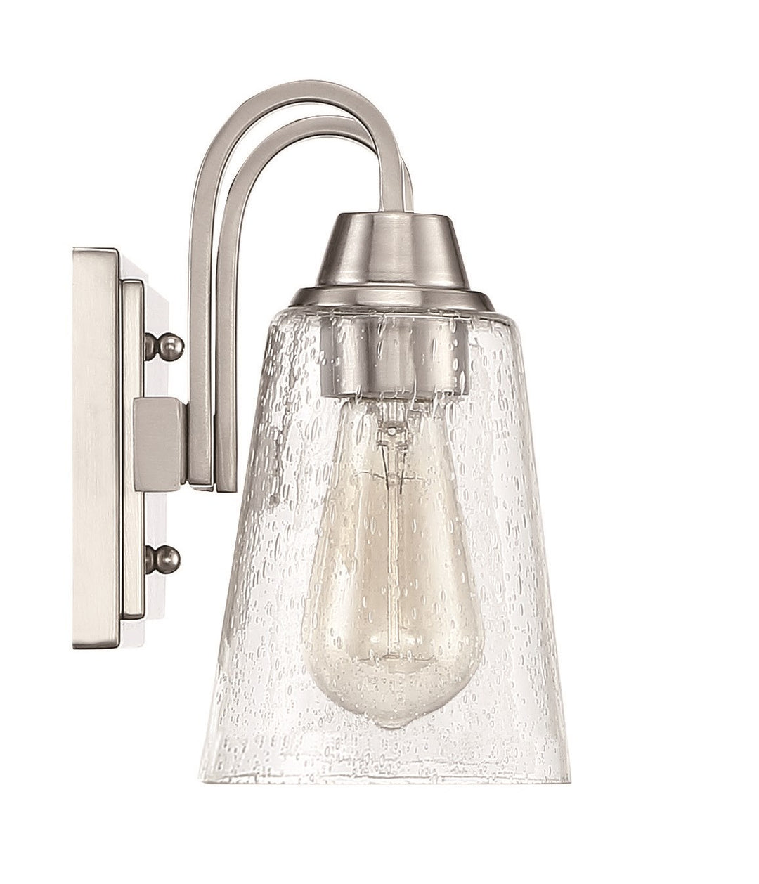 2 Light Vanity in Brushed Polished Nickel (Clear Seeded Glass)