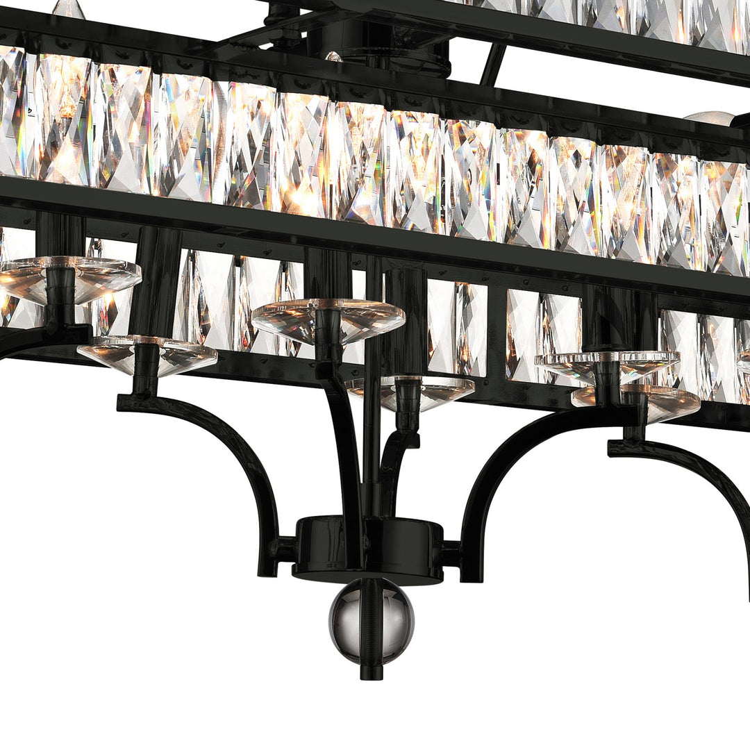 20 Light Island Chandelier With Black Finish