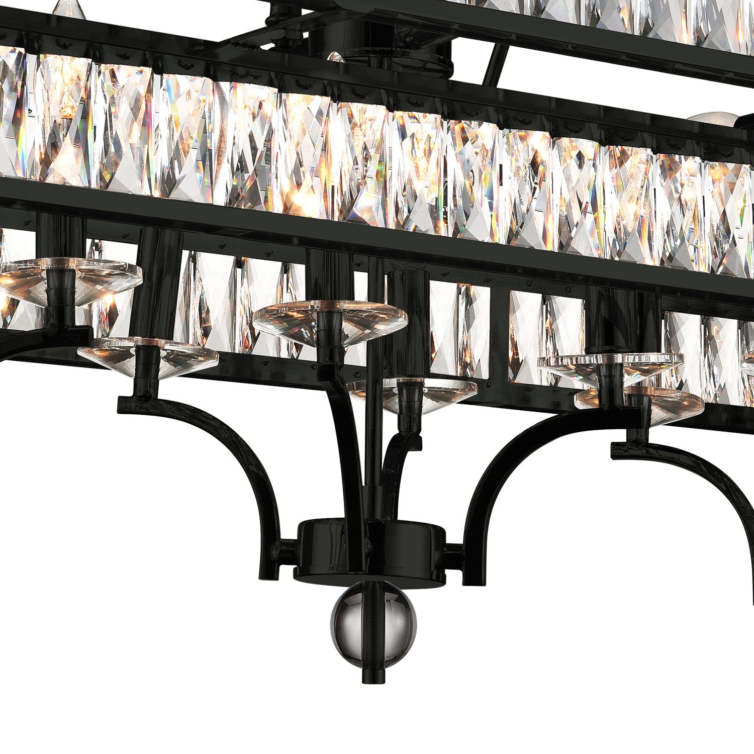 20 Light Island Chandelier With Black Finish