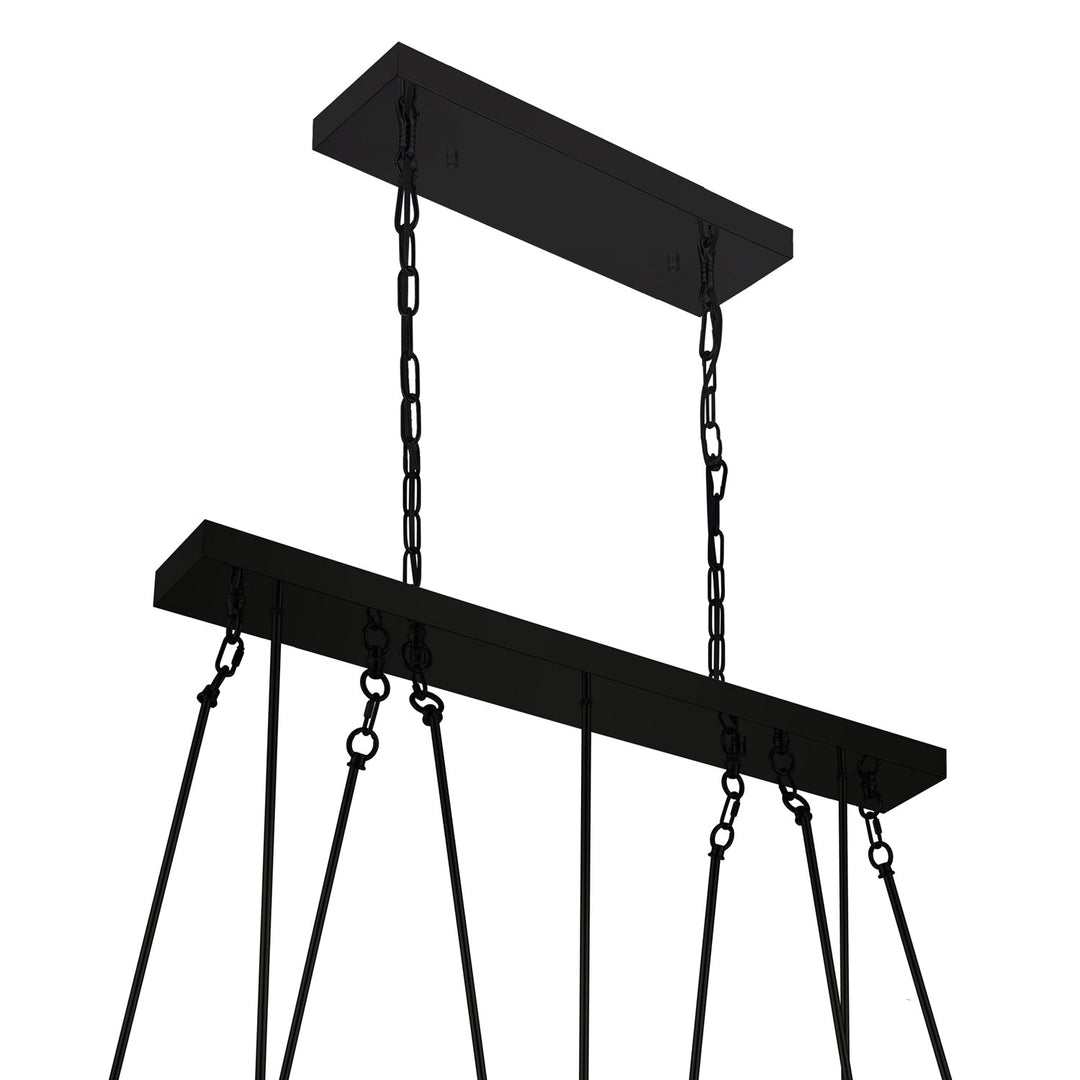 20 Light Island Chandelier With Black Finish
