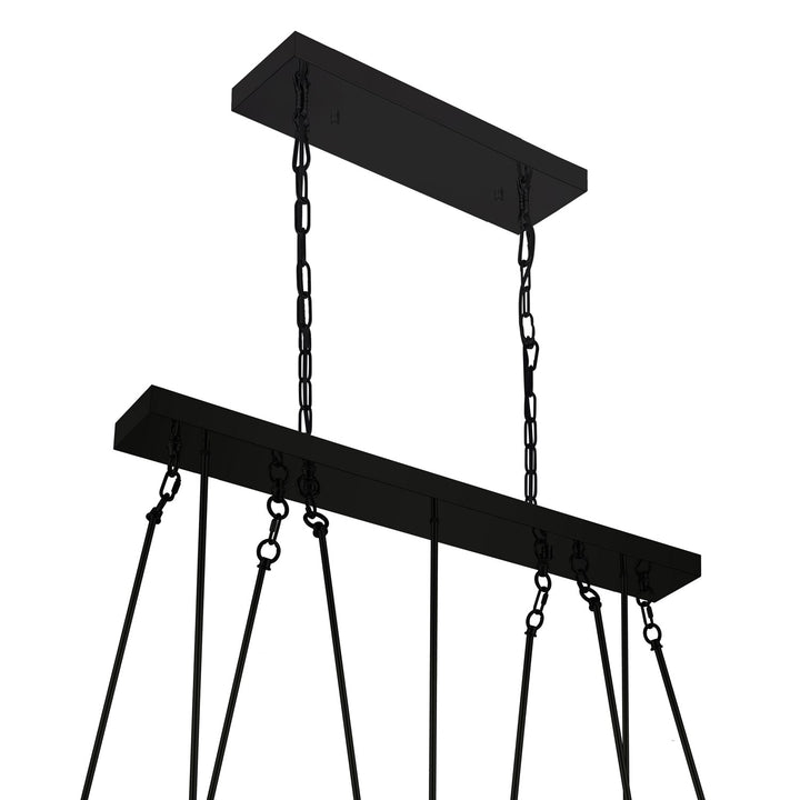 20 Light Island Chandelier With Black Finish