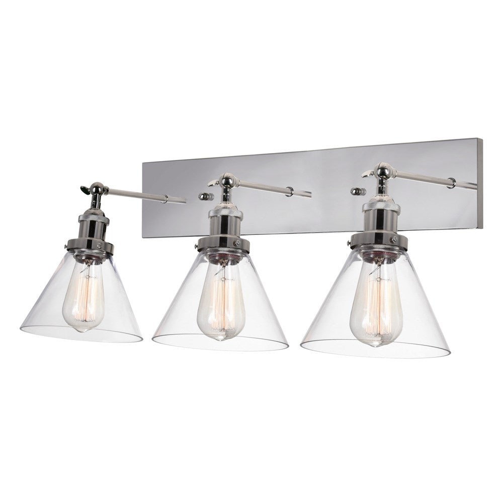 3 Light Wall Sconce With Polished Nickel Finish by CWI Lighting
