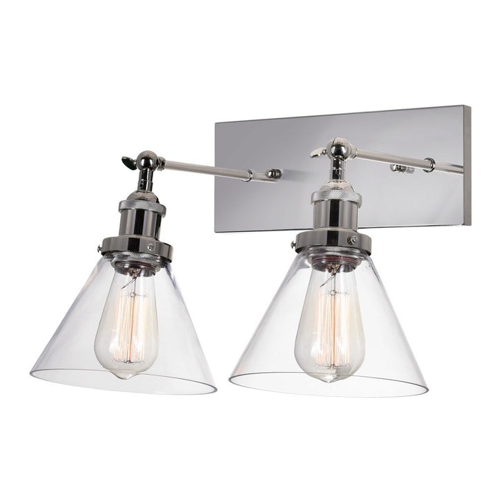 2 Light Wall Sconce With Polished Nickel Finish by CWI Lighting