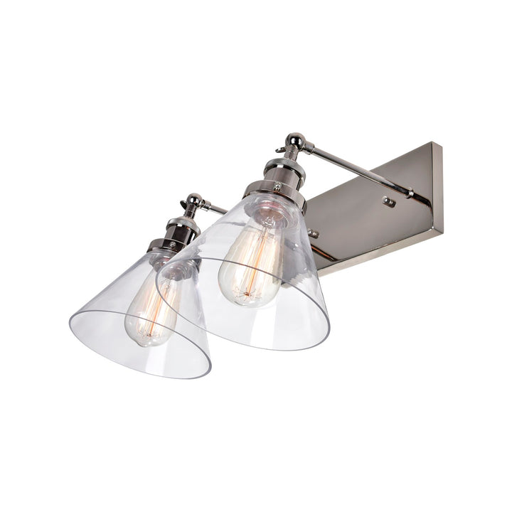 2 Light Wall Sconce With Polished Nickel Finish