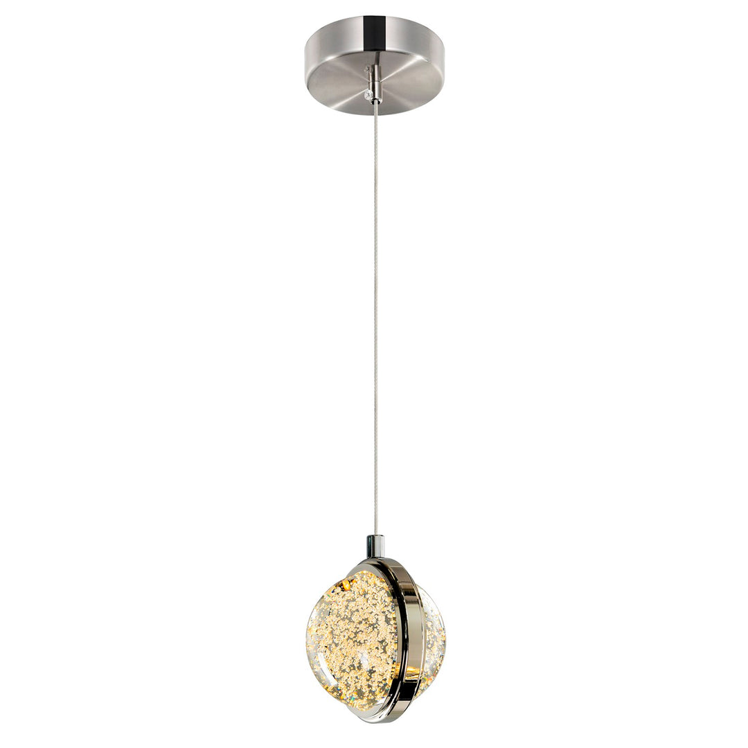 4 In Led Integrated Polished Nickel Pendant by CWI Lighting