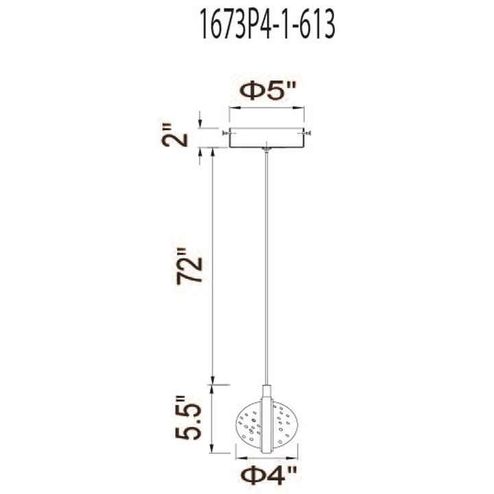 4 In Led Integrated Polished Nickel Pendant