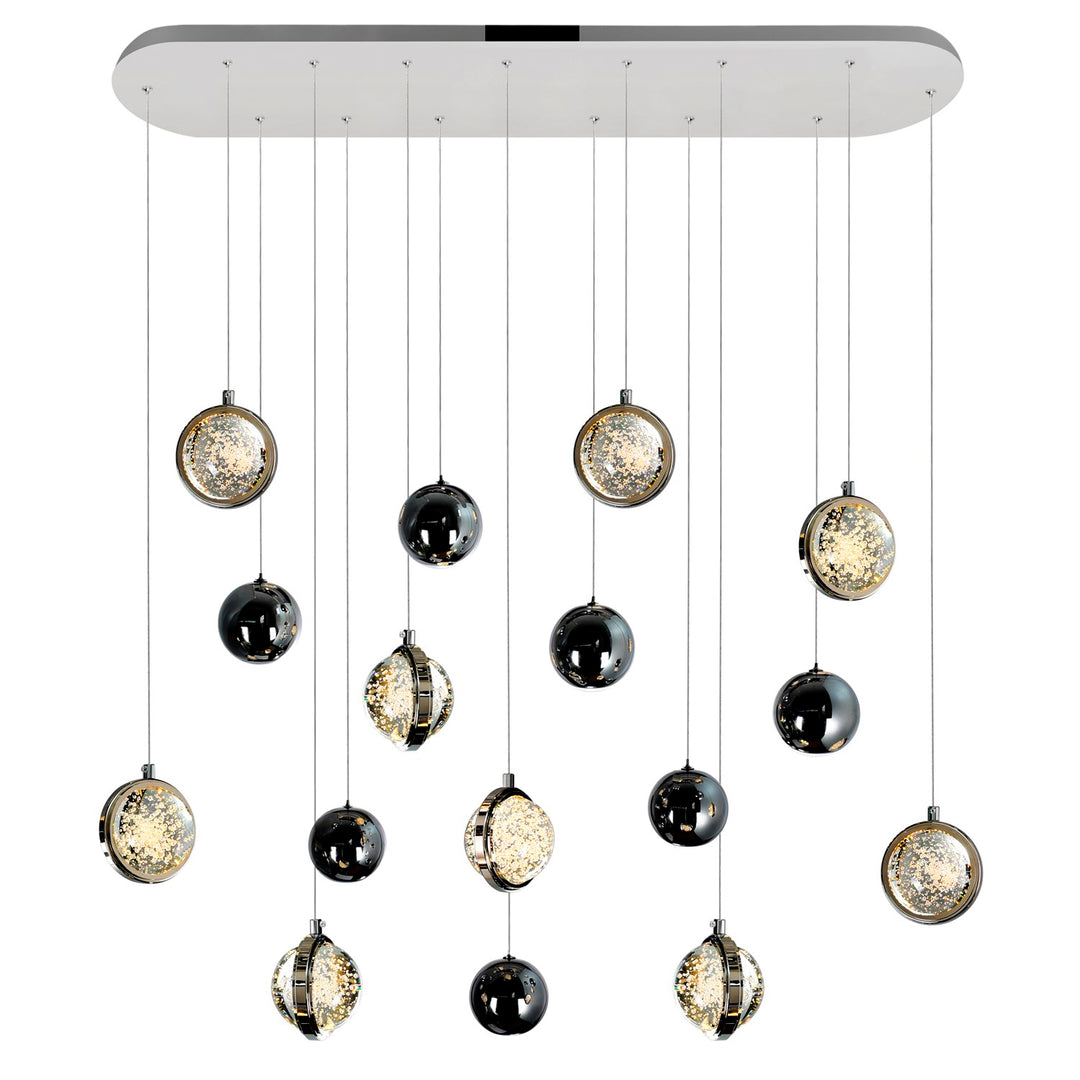 40 In Led Integrated Polished Nickel Chandelier by CWI Lighting