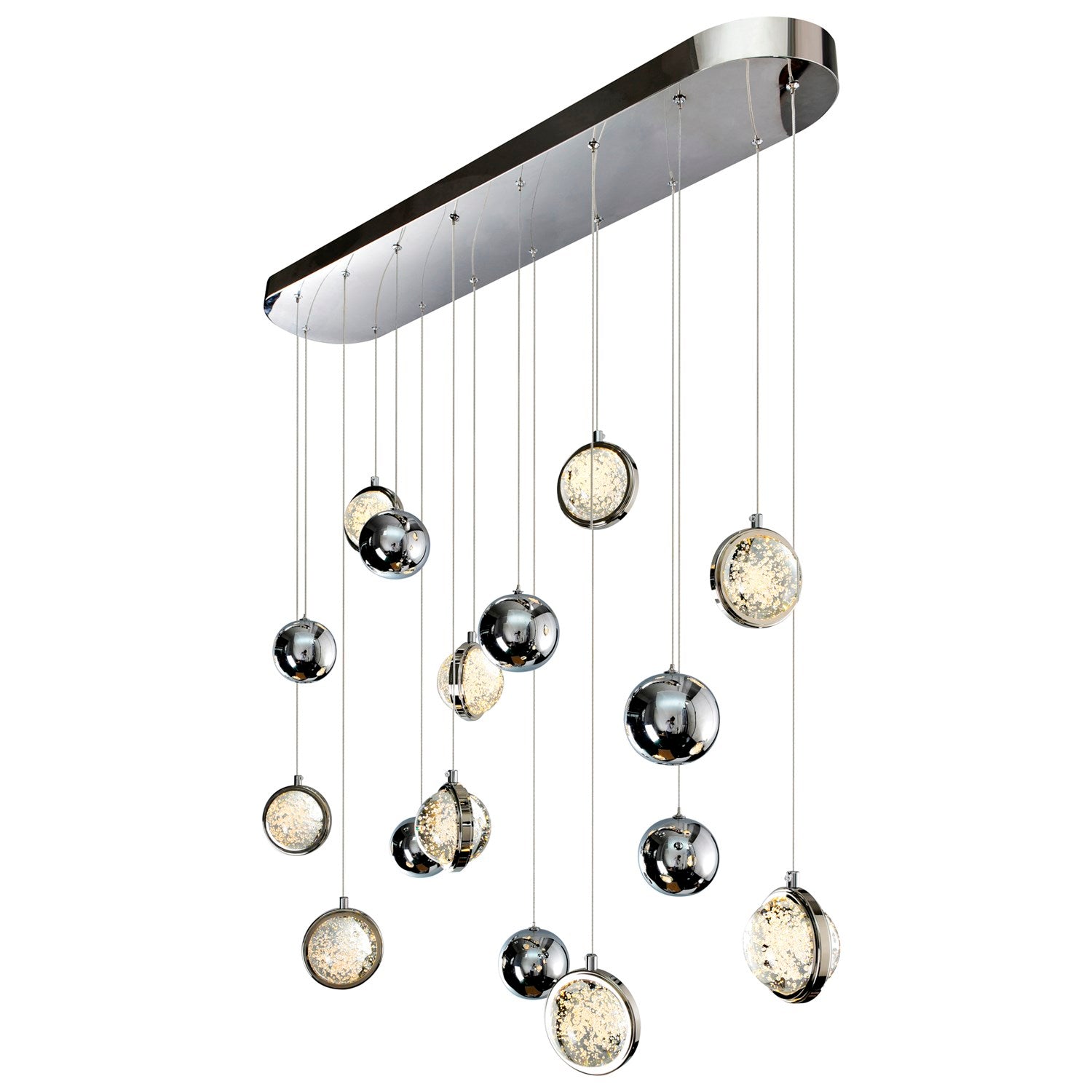 40 In Led Integrated Polished Nickel Chandelier