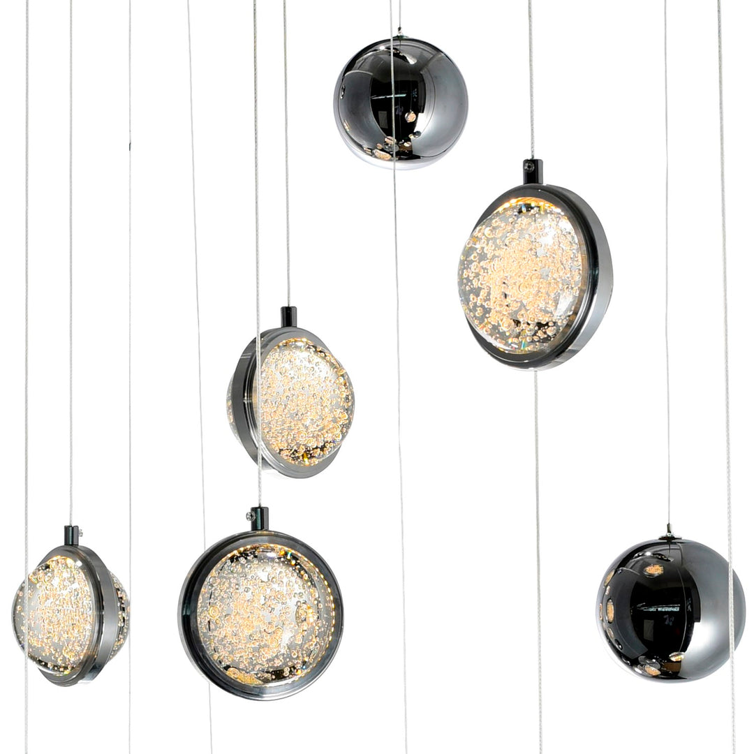 40 In Led Integrated Polished Nickel Chandelier