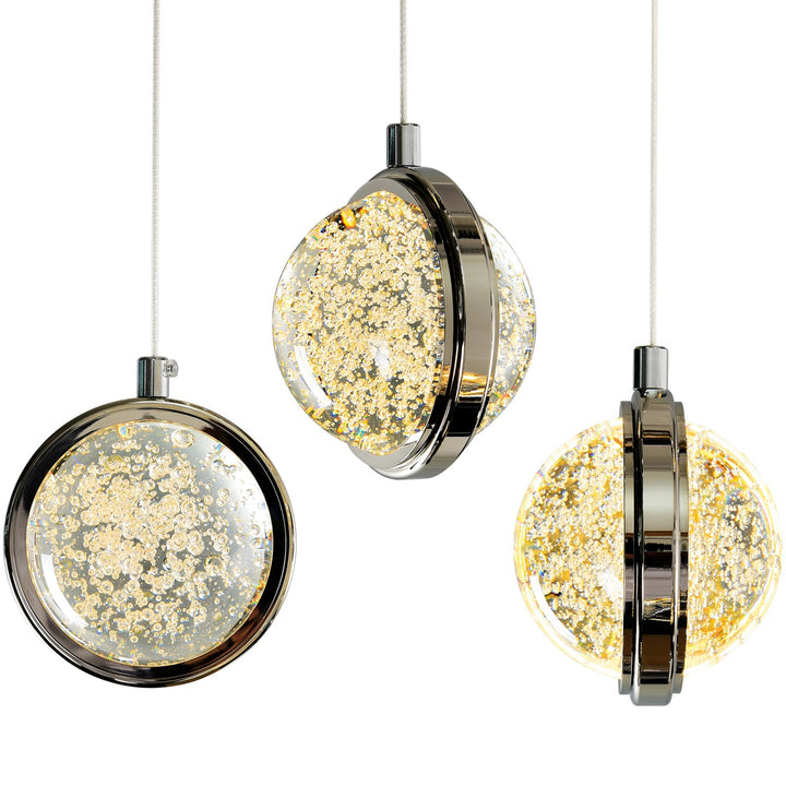 40 In Led Integrated Polished Nickel Chandelier