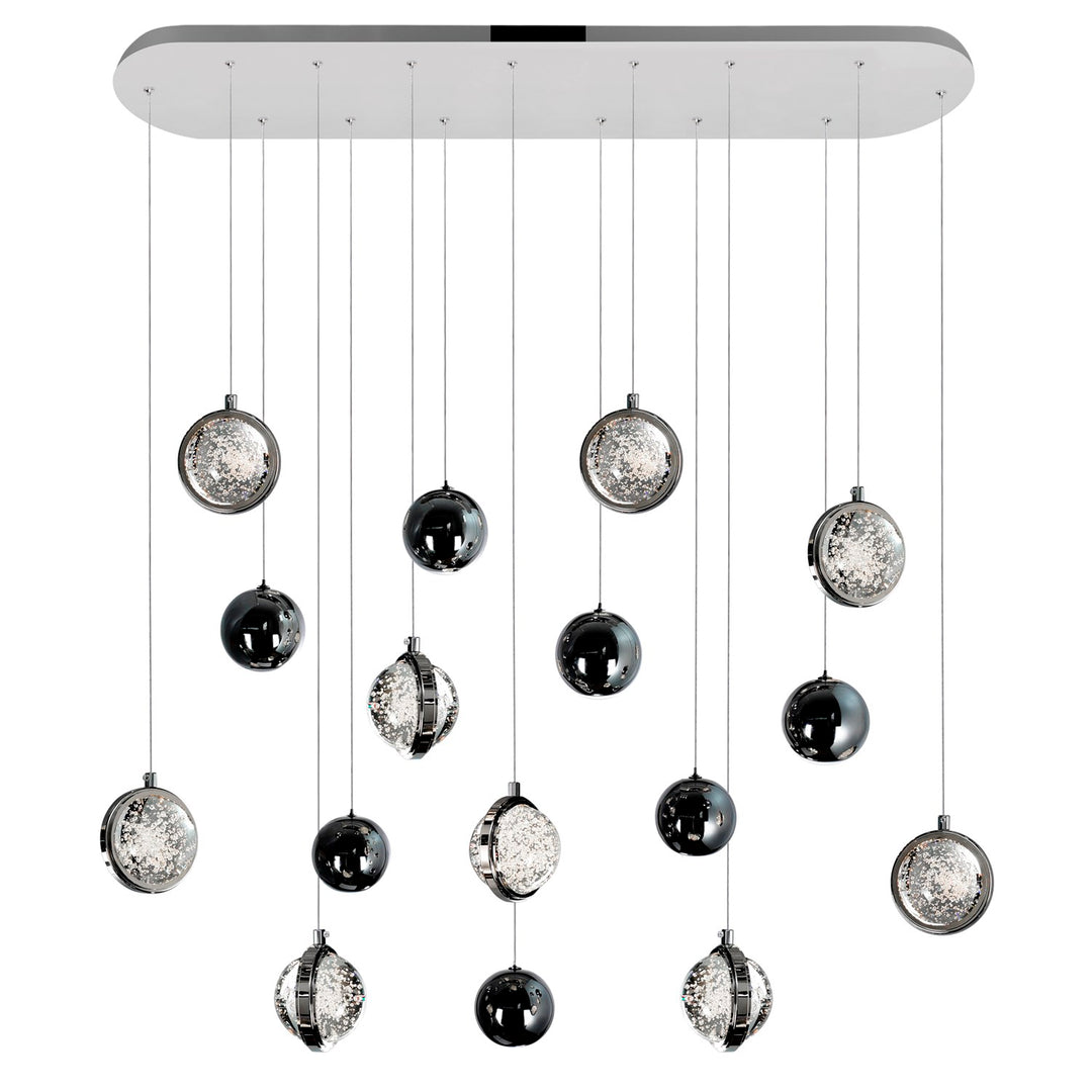 40 In Led Integrated Polished Nickel Chandelier
