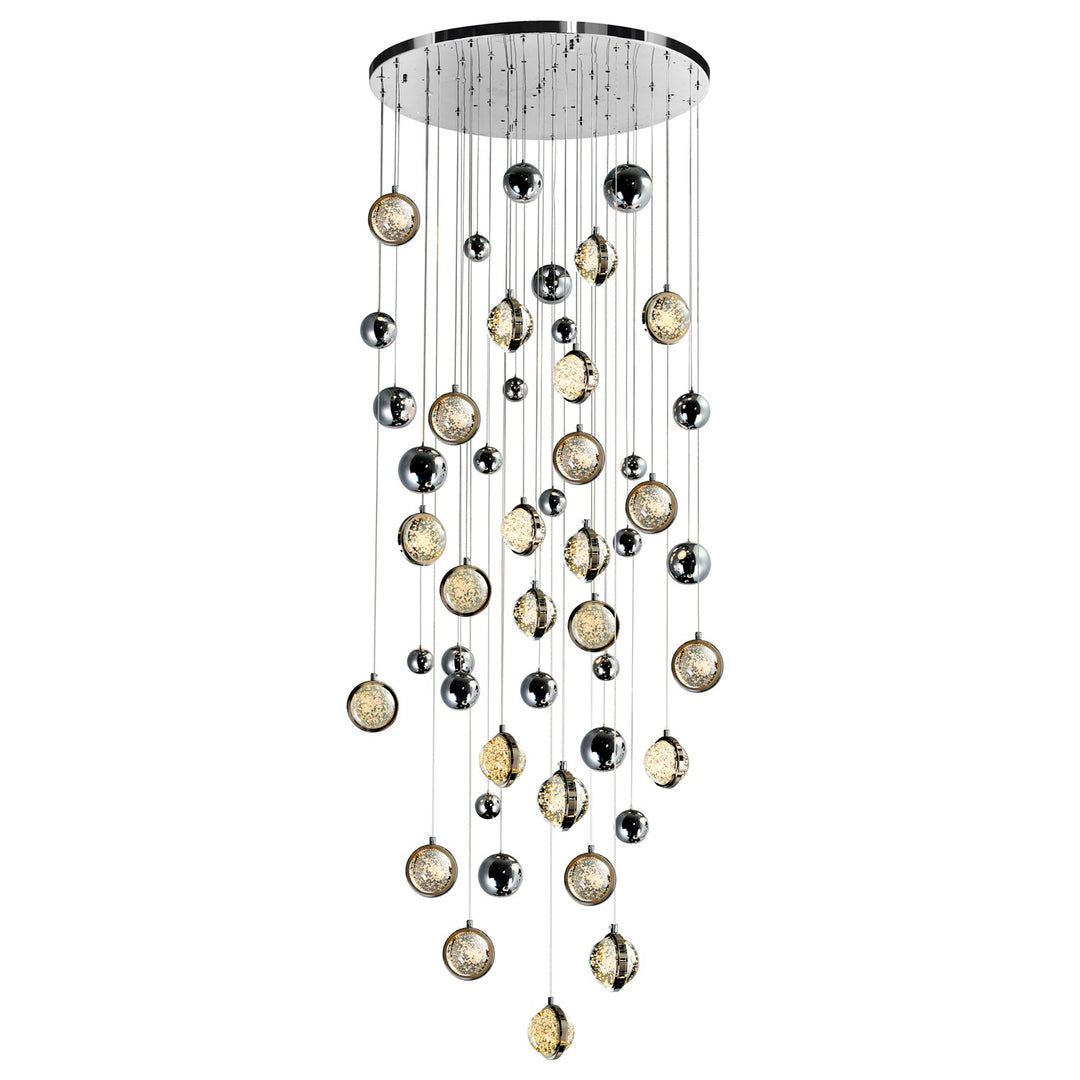 32 In Led Integrated Polished Nickel Chandelier by CWI Lighting