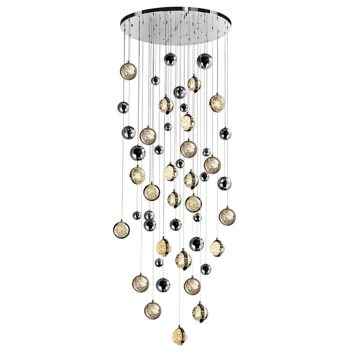 32 In Led Integrated Polished Nickel Chandelier by CWI Lighting