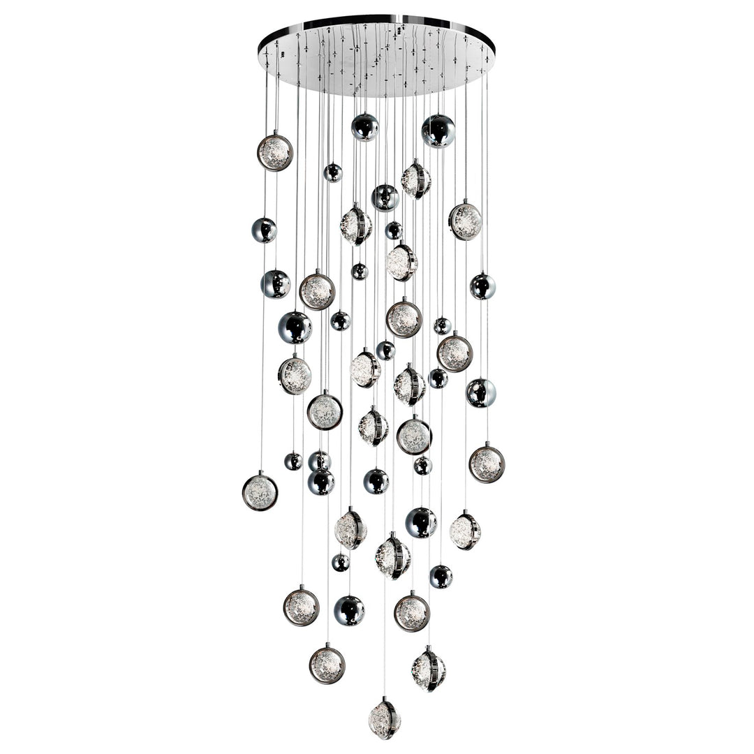 32 In Led Integrated Polished Nickel Chandelier