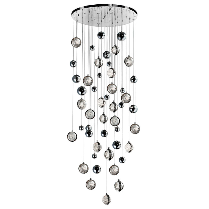 32 In Led Integrated Polished Nickel Chandelier