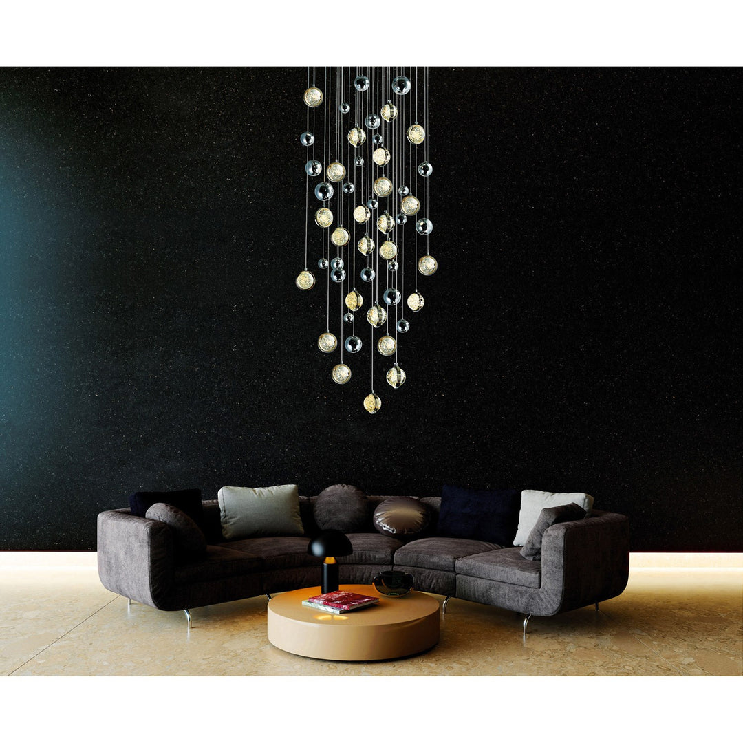 32 In Led Integrated Polished Nickel Chandelier