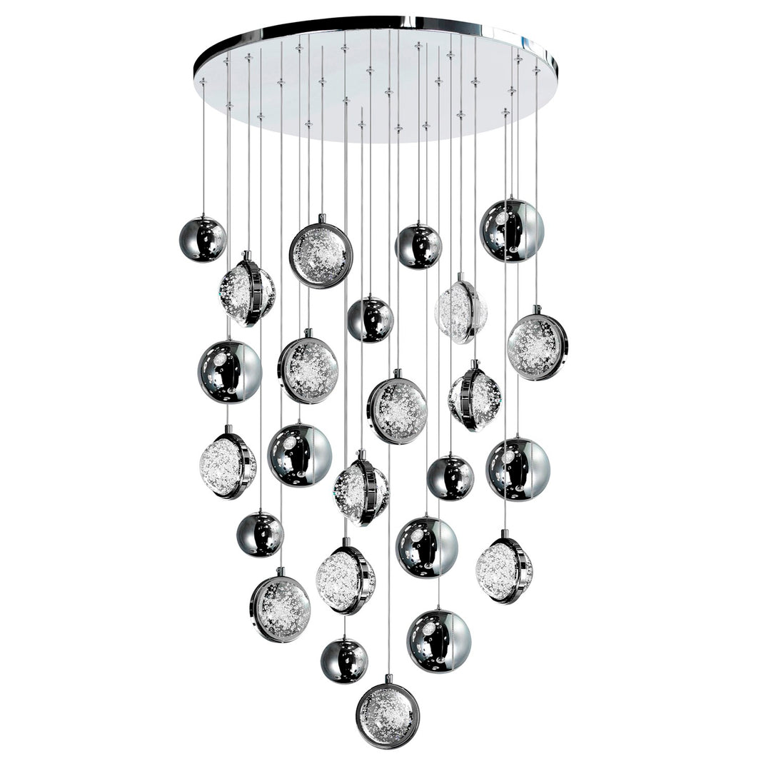 24 In Led Integrated Polished Nickel Chandelier