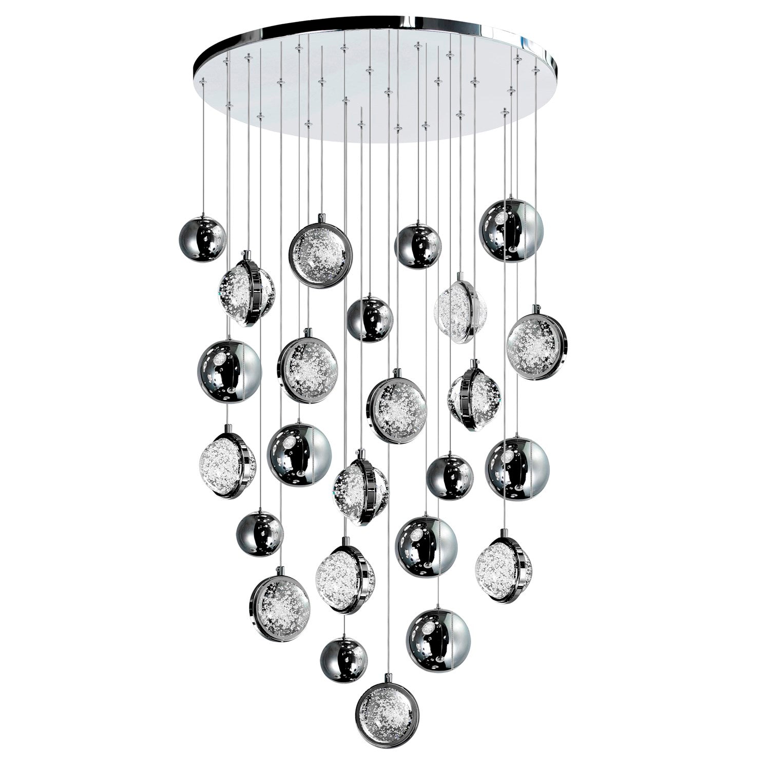 24 In Led Integrated Polished Nickel Chandelier