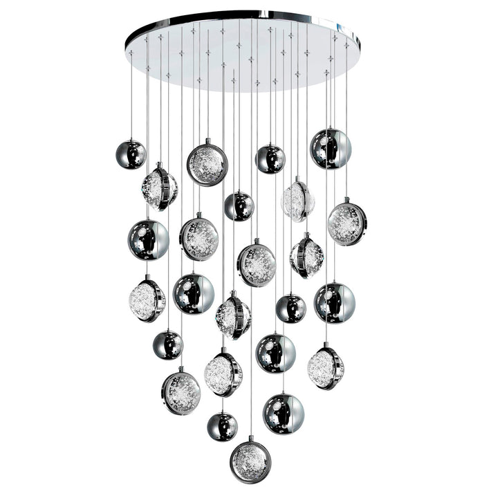 24 In Led Integrated Polished Nickel Chandelier