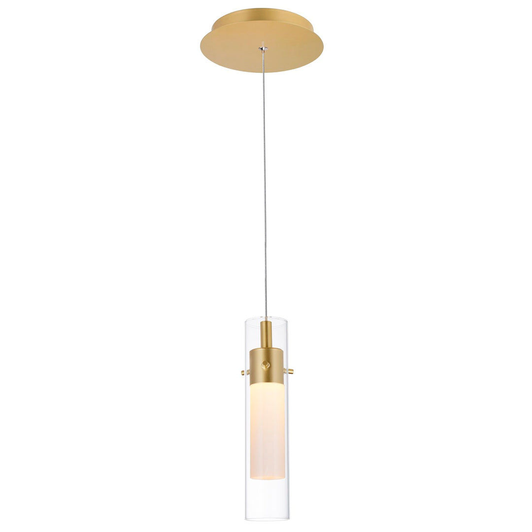 Led Integrated Satin Gold Mini Pendant by CWI Lighting