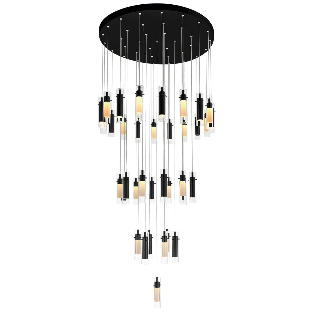 Led Integrated Black Chandelier by CWI Lighting