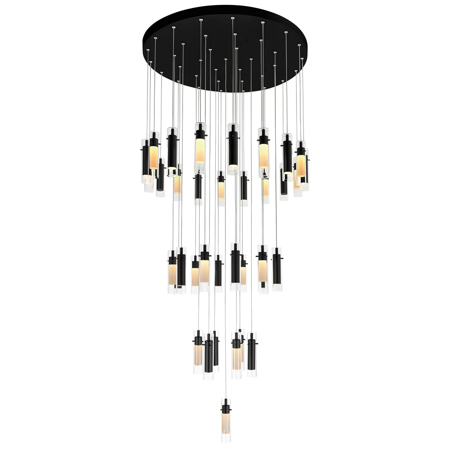 Led Integrated Black Chandelier by CWI Lighting