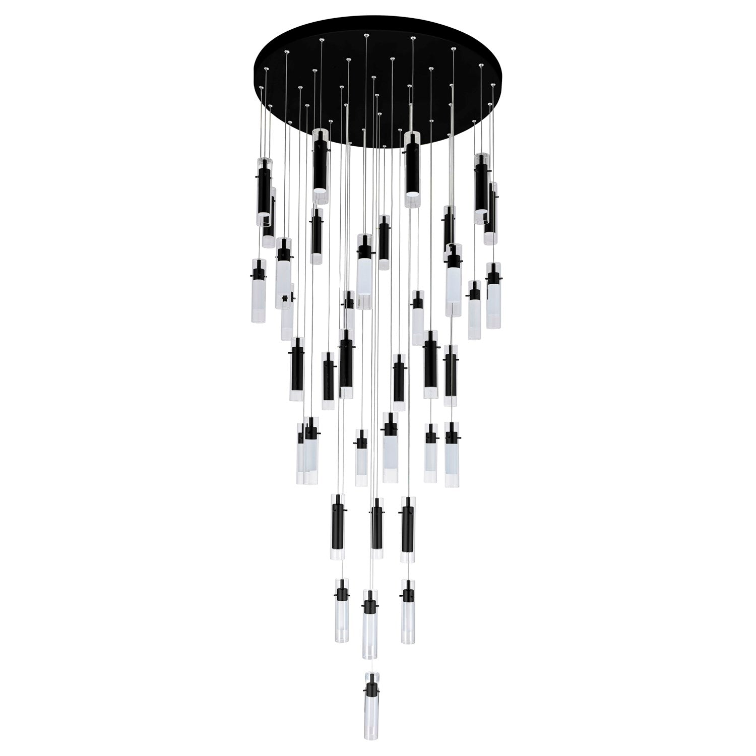 Led Integrated Black Chandelier