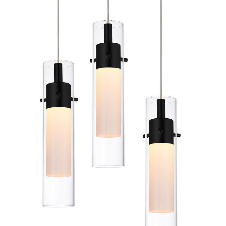 Led Integrated Black Chandelier