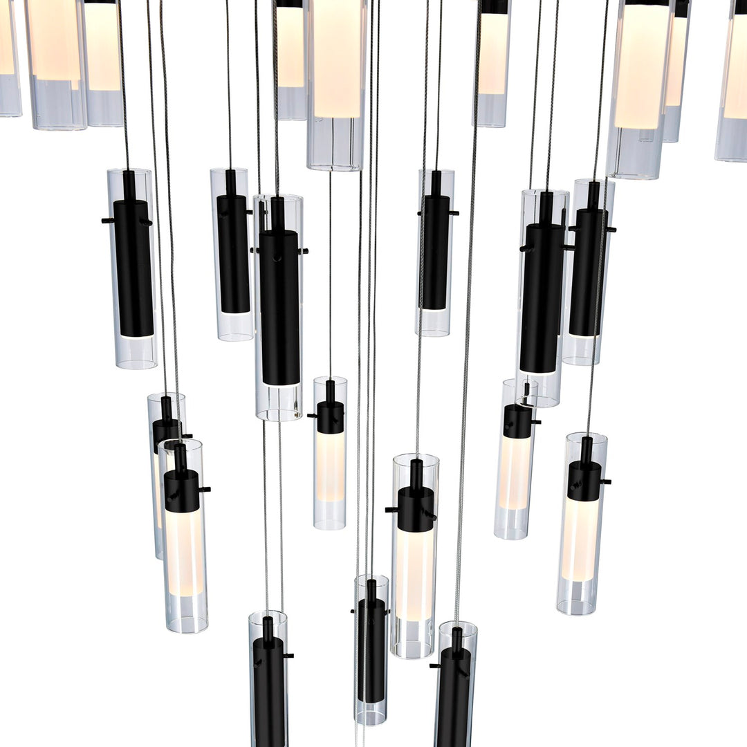 Led Integrated Black Chandelier