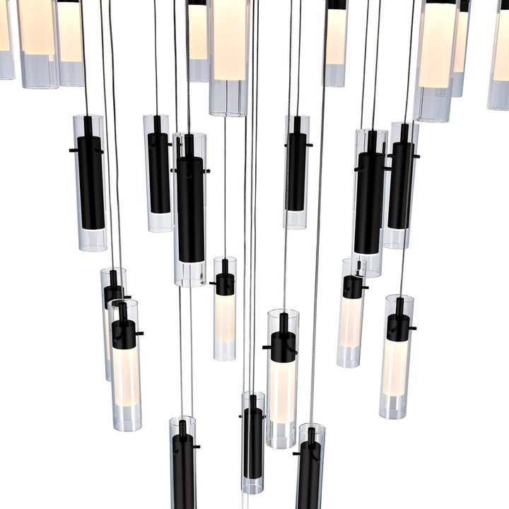 Led Integrated Black Chandelier