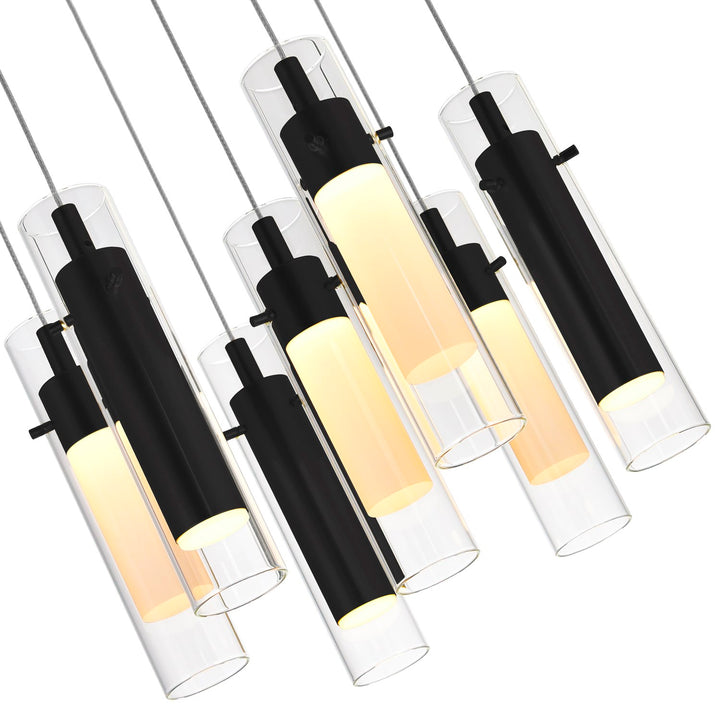 Led Integrated Black Chandelier