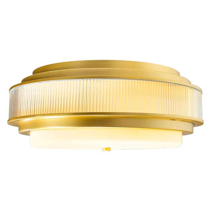 4 Light Satin Gold Flush Mount by CWI Lighting