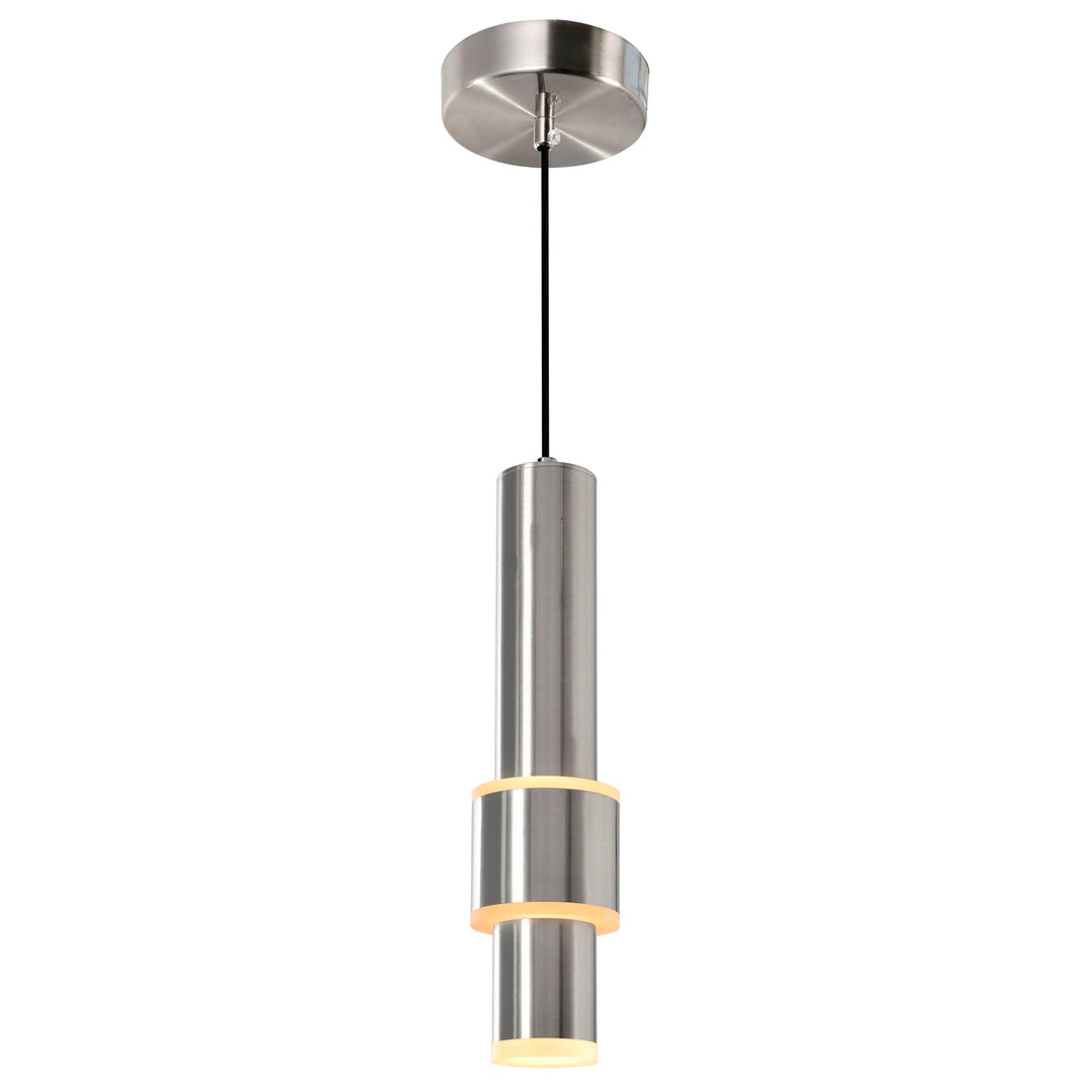 Led Integrated Mini Pendant With Satin Nickel Finish by CWI Lighting
