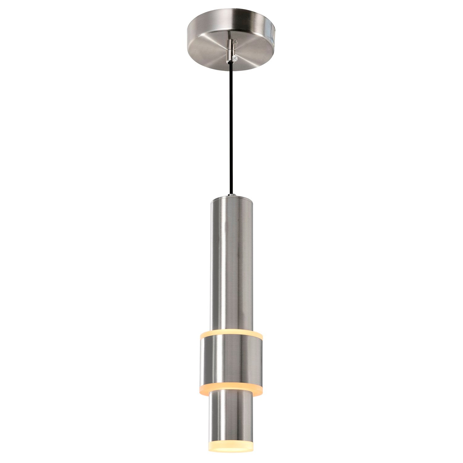 Led Integrated Mini Pendant With Satin Nickel Finish by CWI Lighting