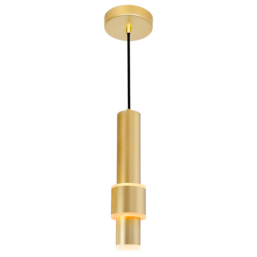 Led Integrated Mini Pendant With Satin Gold Finish by CWI Lighting