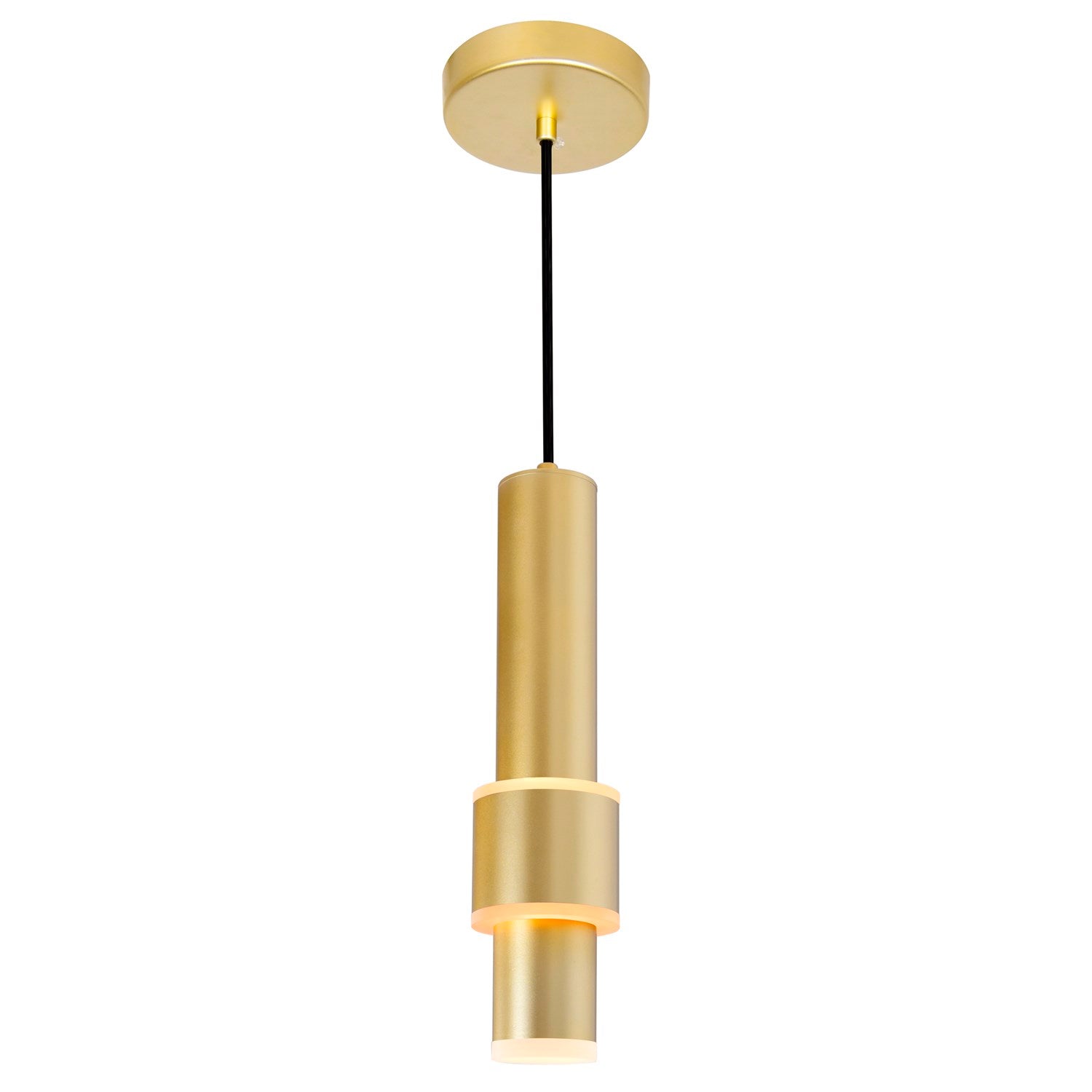 Led Integrated Mini Pendant With Satin Gold Finish by CWI Lighting