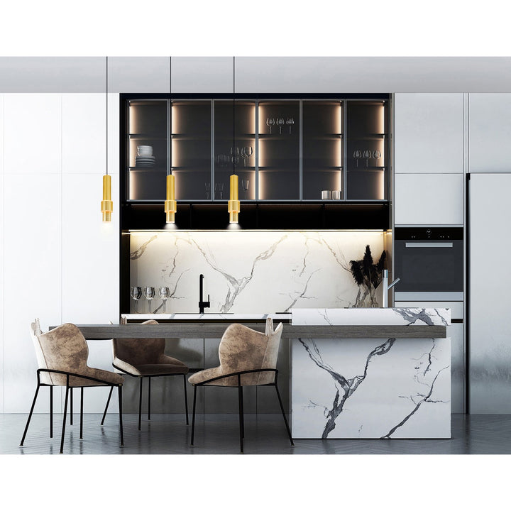 Led Integrated Mini Pendant With Satin Gold Finish