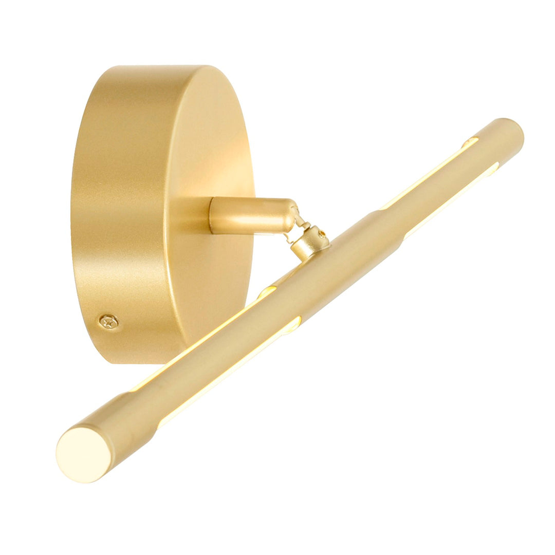 Led Integrated Wall Light With Satin Gold Finish