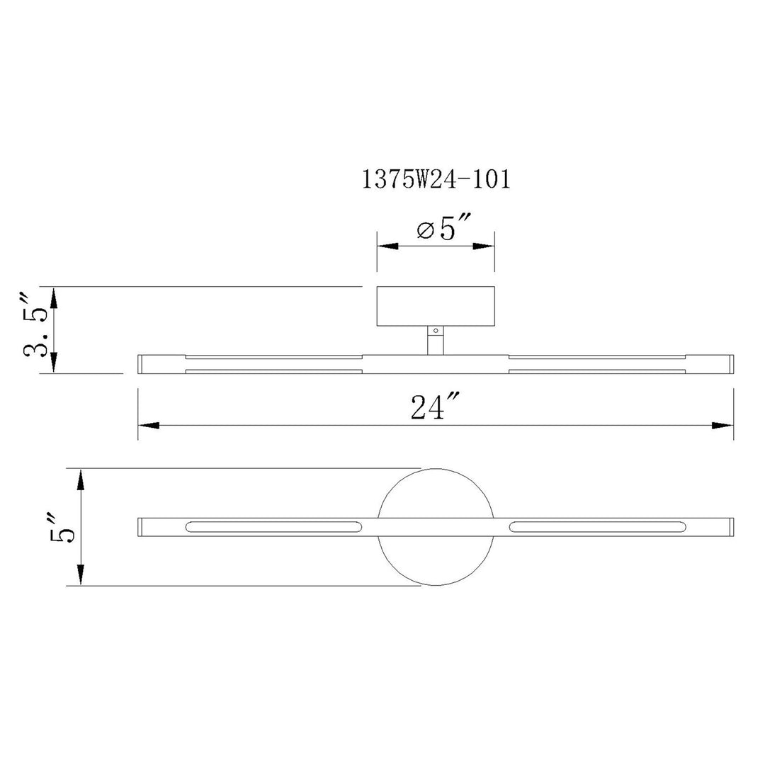 Led Integrated Wall Light With Black Finish