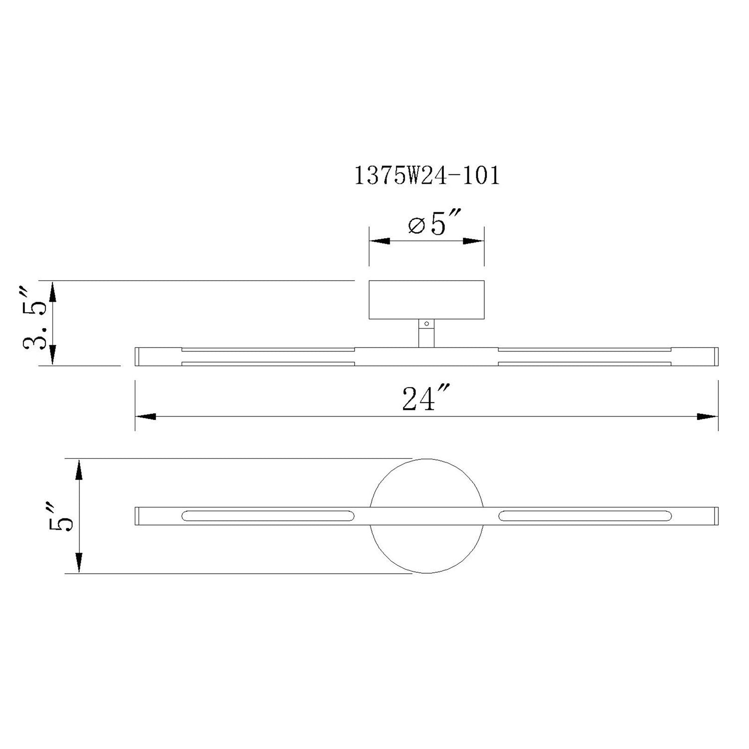 Led Integrated Wall Light With Black Finish
