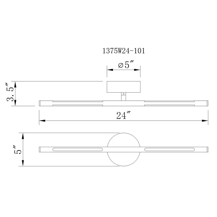 Led Integrated Wall Light With Black Finish