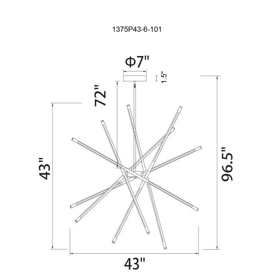 Led Integrated Chandelier With Black Finish
