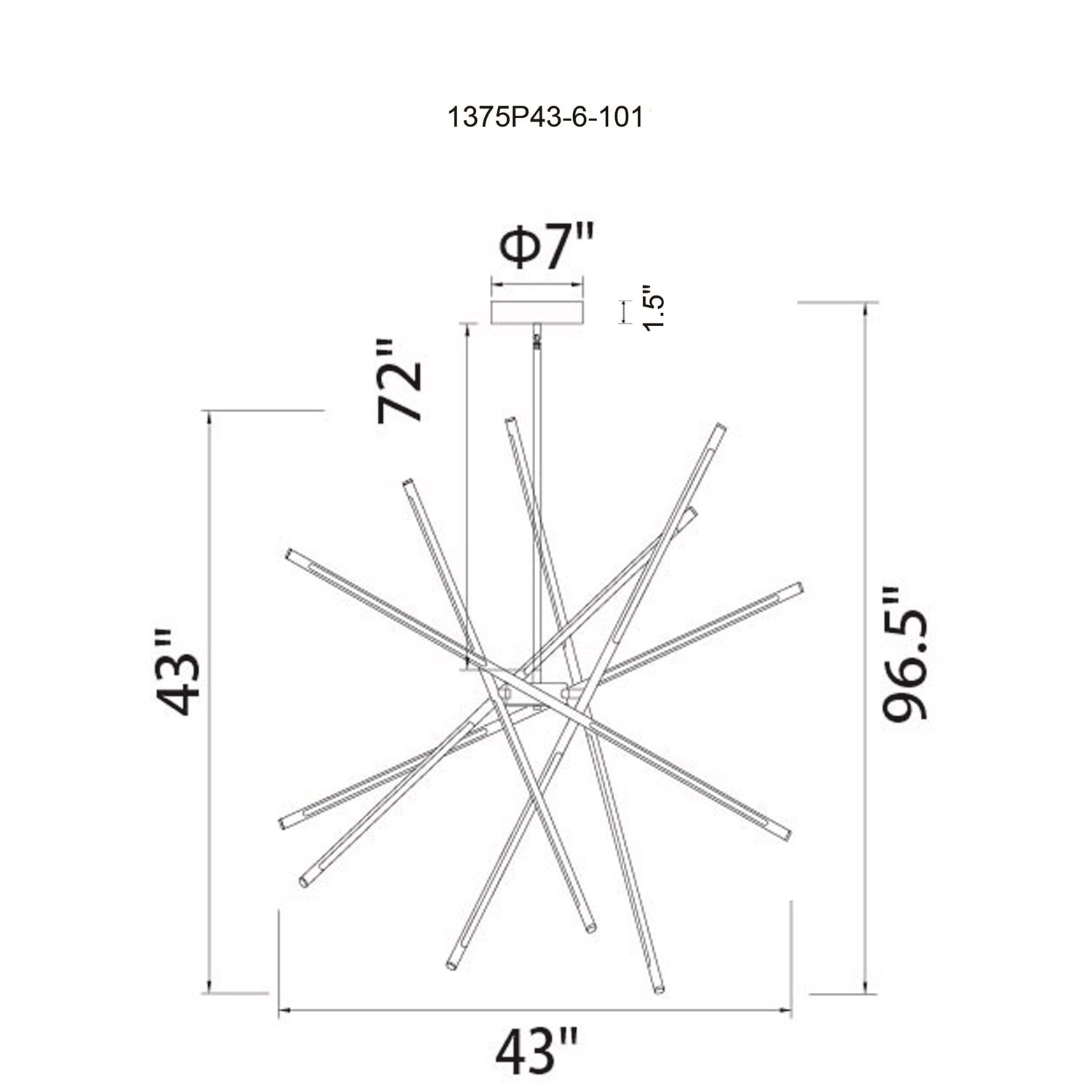 Led Integrated Chandelier With Black Finish
