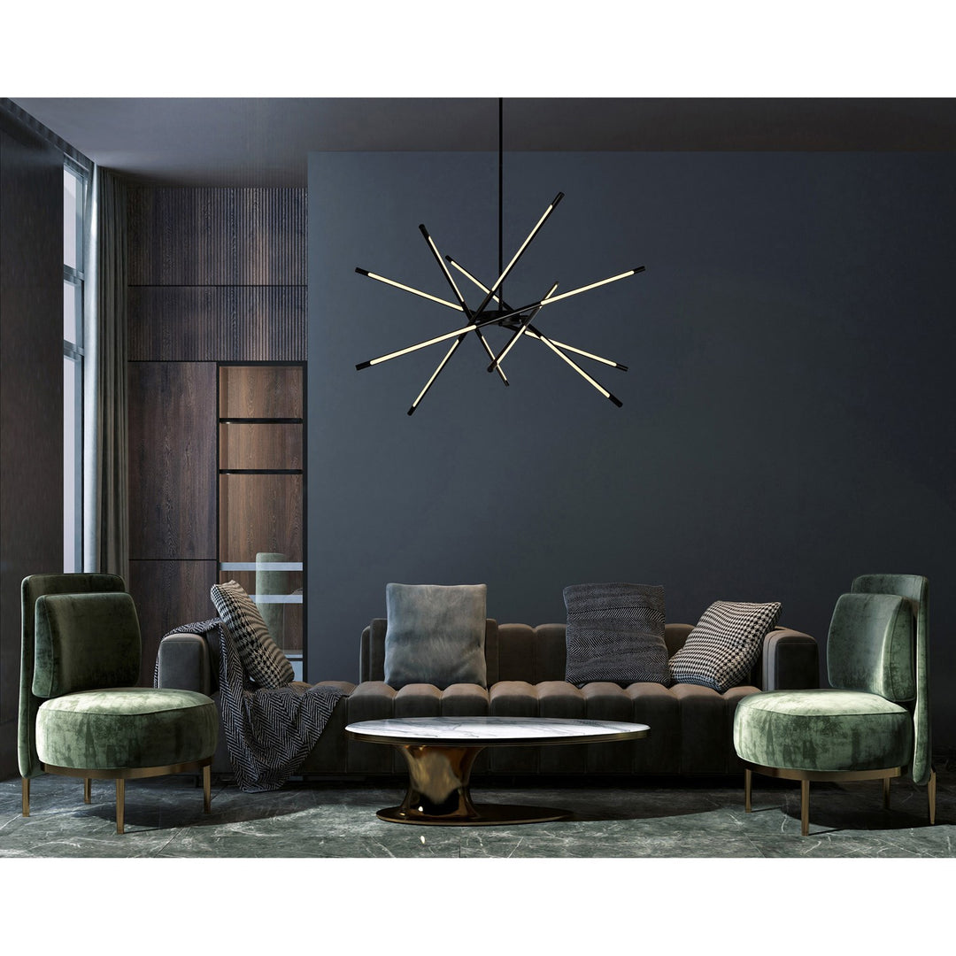 Led Integrated Chandelier With Black Finish