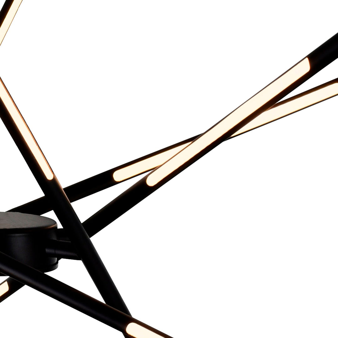 Led Integrated Chandelier With Black Finish