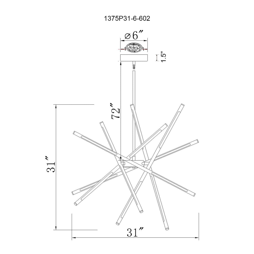 Led Integrated Chandelier With Satin Gold Finish