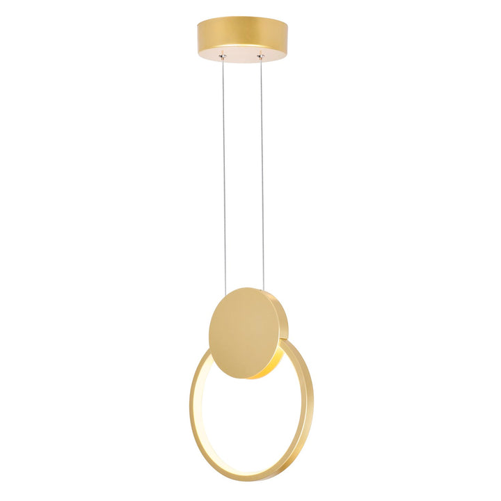 8 In Led Satin Gold Mini Pendant by CWI Lighting