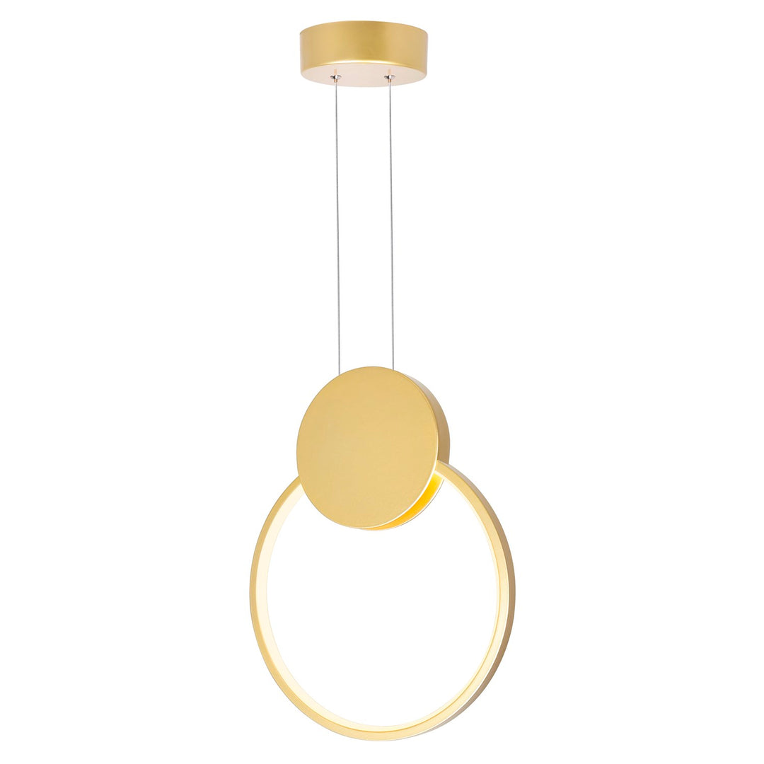12 In Led Satin Gold Mini Pendant by CWI Lighting