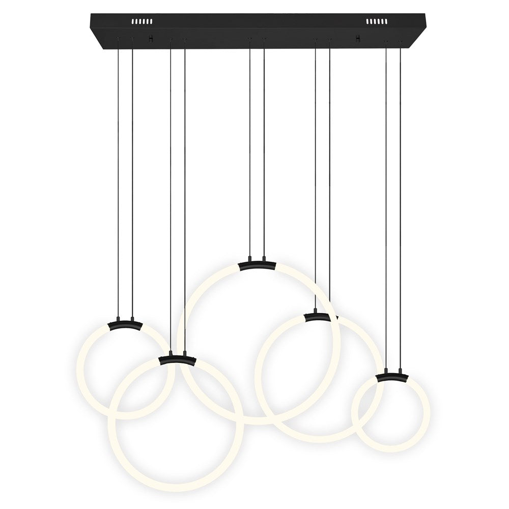 5 Light Led Chandelier With Black Finish by CWI Lighting