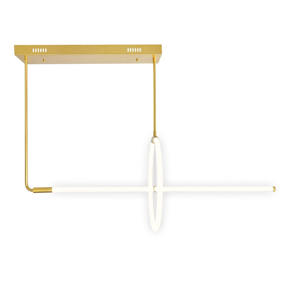 2 Light Led Chandelier With Satin Gold Finish by CWI Lighting
